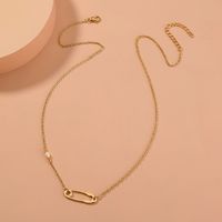 Simple Alloy Pin Pendent Single Layer Clavicle Chain main image 3
