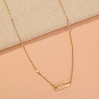 Simple Alloy Pin Pendent Single Layer Clavicle Chain main image 4