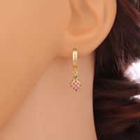 Fashion Copper Color Zircon Maple Leaf Pineapple Lollipop Earring main image 4