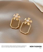 Nihaojewelry Jewelry Wholesale Flower Square Zircon Stud Earrings main image 1