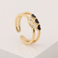 Retro Heart-shaped Lips Shape Copper Opening Ring main image 5