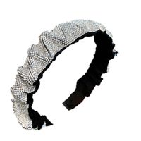 Korean Style Creative Full Rhinestone Folded Wide Headband main image 3