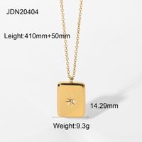New 18k Gold Stainless Steel Zircon Star Pendant Necklace sku image 2