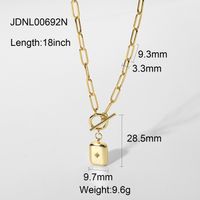 Fashion 14k Gold Plated Copper Square Eight-pointed Star Ot Buckle Necklace sku image 1
