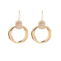 Simple Circle Crystal Copper Earrings Wholesale sku image 1