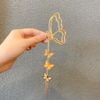 Retro Butterfly Metal Pendant Tassel Hair Clip sku image 3