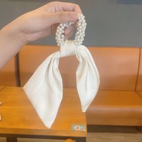 Korean Style Imitation Pearl Ribbon Bows Hair Rope sku image 1