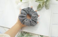 Korean Plaid Cotton Fabric Wide-brimmed Hair Scrunchies sku image 1