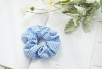 Korean Plaid Cotton Fabric Wide-brimmed Hair Scrunchies sku image 3
