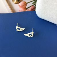 Cute Wing Hollow Paint Earrings sku image 1
