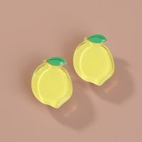 Simple Yellow Lemon Acrylic Earrings Wholesale sku image 1