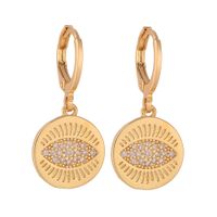 Retro Geometric Palm Eye Copper Earrings sku image 2