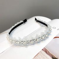 Style Coréen Mignon Perle Dentelle Oreilles De Chat Bande De Cheveux sku image 4