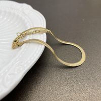 Simple Snake Bone Chain Bracelet Necklace Set sku image 1