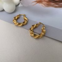 Retro Circle Twist Copper Earrings sku image 1
