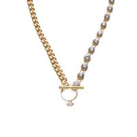 Fashion Ot Buckle Alloy Diamond Glass Thick Necklace sku image 1