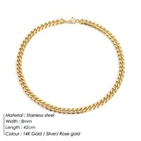 Stainless Steel 14K Gold Plated Fashion Plating U Shape Necklace sku image 18