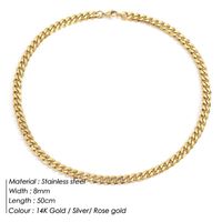 Stainless Steel 14K Gold Plated Fashion Plating U Shape Necklace sku image 21