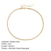 Stainless Steel 14K Gold Plated Fashion Plating U Shape Necklace sku image 3