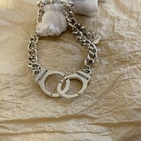 Fashion Handcuffs Shape Heart Pendant Bracelet main image 4