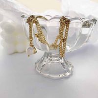 Baroque Fashion Pearl Pendant Twist Knotted Chain Copper Bracelet main image 3