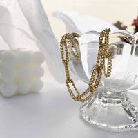 Baroque Fashion Pearl Pendant Twist Knotted Chain Copper Bracelet main image 4