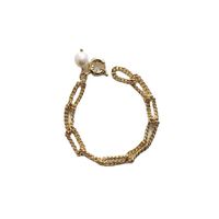 Baroque Fashion Pearl Pendant Twist Knotted Chain Copper Bracelet main image 6