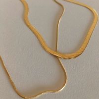 Simple Snake Bone Chain Bracelet Necklace Set main image 5