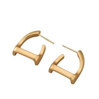 Simple Irregular Smooth Copper Earrings main image 6