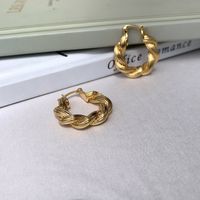 Retro Circle Twist Copper Earrings main image 5