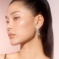 Simple Bowknot Zircon Copper Earrings main image 1