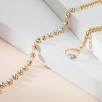 Fashion Ot Buckle Alloy Diamond Glass Thick Necklace main image 3