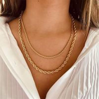 Stainless Steel 14K Gold Plated Fashion Plating U Shape Necklace main image 3