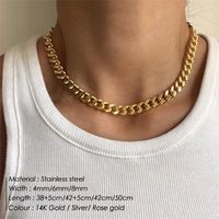 Stainless Steel 14K Gold Plated Fashion Plating U Shape Necklace main image 5