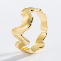 Fashion Geometric Gold Mask Copper Open Ring main image 3