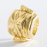 Fashion Geometric Gold Mask Copper Open Ring main image 4