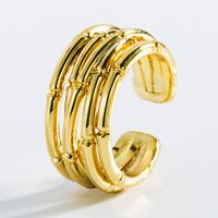Fashion Geometric Gold Mask Copper Open Ring main image 5