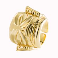 Fashion Geometric Gold Mask Copper Open Ring main image 6