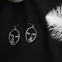 Human Face Plating Alloy No Inlaid Earrings main image 4