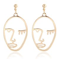 Human Face Plating Alloy No Inlaid Earrings main image 5