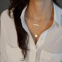 Simple Geometric Sequin Pendant Multi-layer Necklace main image 3