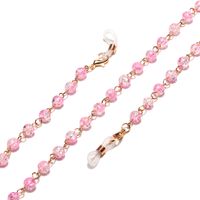 Fashion Golden Cracked Pink Beads Handmade Glasses Chain Wholesale main image 4