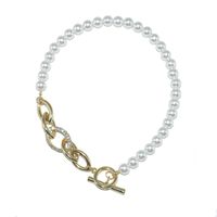 Schlüsselbeinkette Im Einfachen Stil Perlenkette Mit Diamantnähten main image 6