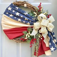 Fashion Independence Day Bow Wreath Decoration main image 1