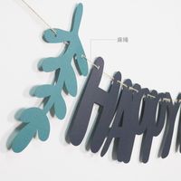 Simple Leaves Pearlescent Paper Letters Birthday Background Layout main image 3