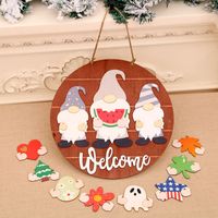 Fashioon Christmas Wooden Diy Replaceable Door Pendant Wholesale main image 1