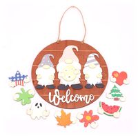 Fashioon Christmas Wooden Diy Replaceable Door Pendant Wholesale main image 6