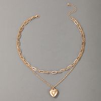 Nihaojewelry Fashion Metal Peach Heart Pendant Multi-layer Necklace Wholesale Jewelry main image 5