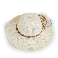 Korean Style Sunscreen Button Woven Big Brim Breathable Straw Hat sku image 2