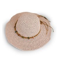 Korean Style Sunscreen Button Woven Big Brim Breathable Straw Hat sku image 3